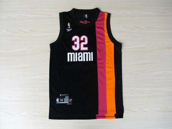 NBA Miami Heat Floridians 32 Shaquille O'Neal Swingman Black Rainbow Jersey
